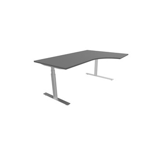 Work -työpöytä, kulma oikealla, 180x120 cm, E-motion, hopea jalusta