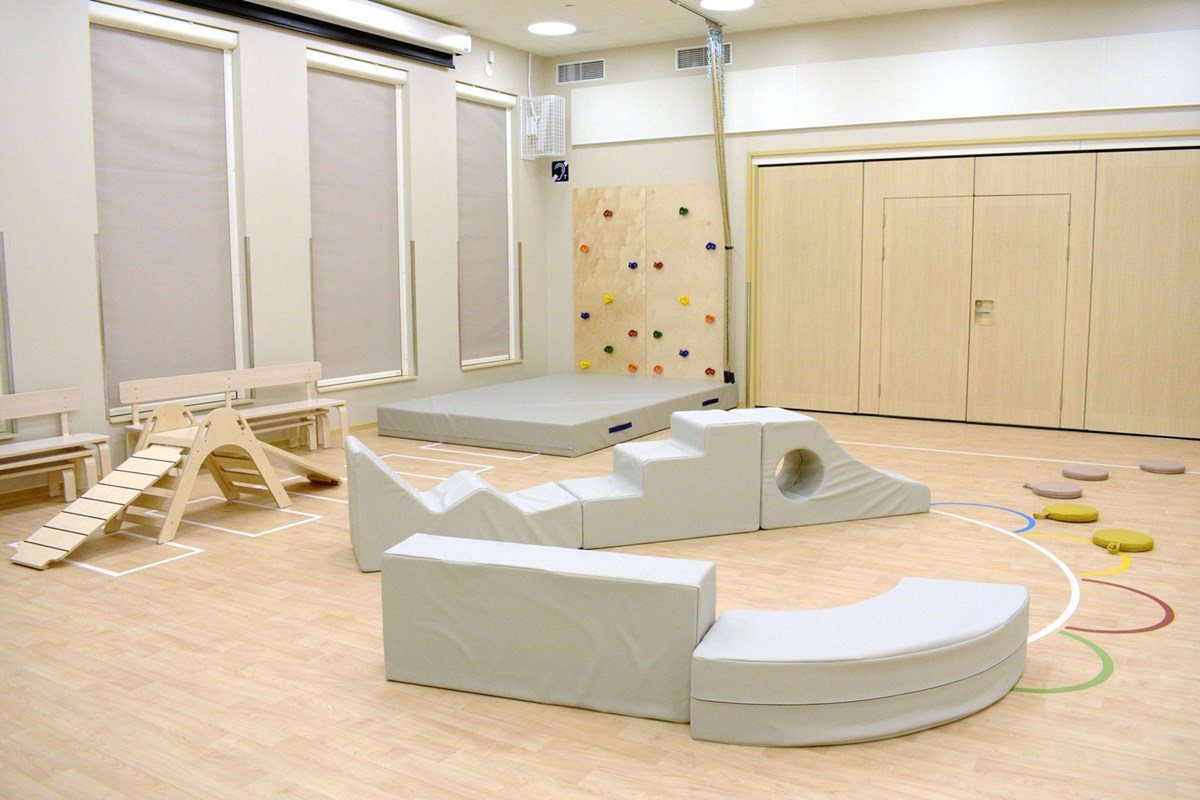 Liikuntasali Lentolan päiväkodissa