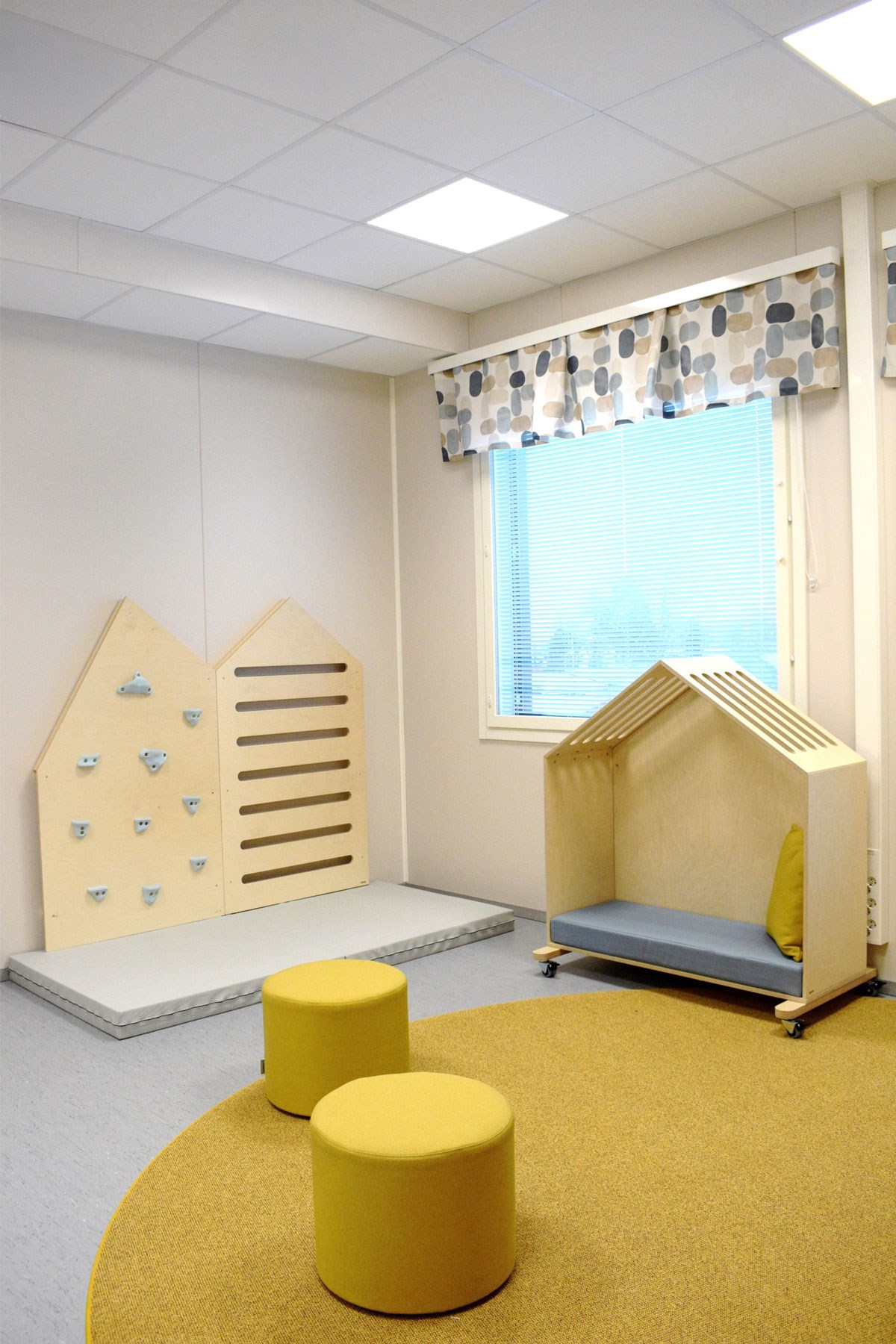 Merikaarron päiväkodissa on monipuolisia mahdollisuuksia liikkua ja rauhoittua