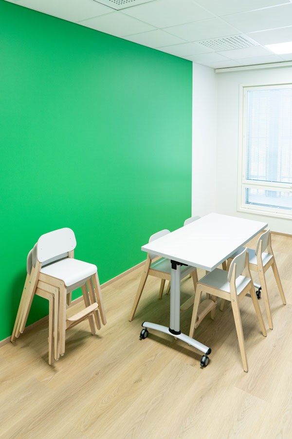 Pyörön päiväkodissa on myös green screen