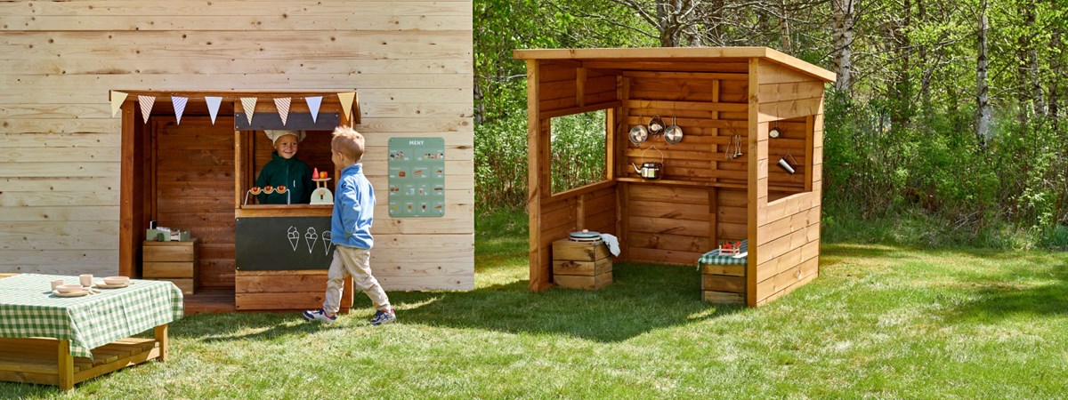 Ulkoleikkikalusteita julkisiin tiloihin