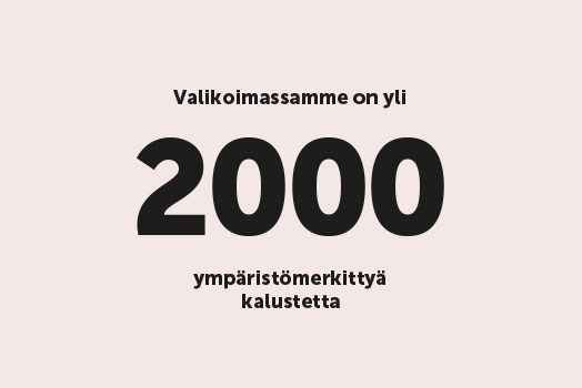 Valikoimassamme on yli 2000 ympäristömerkittyä kalustetta