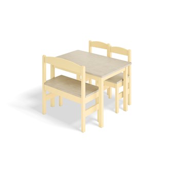 Lina pöytä, 2 tuolia ja sohva