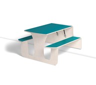 Henke -pöytä ja penkit, laminaatti, 140 x 70 x 60 cm