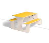 Henke -pöytä ja penkit, laminaatti, 120 x 70 x 60 cm