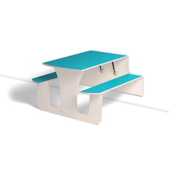 Henke -pöytä ja penkit, laminaatti, 140 x 70 x 72 cm