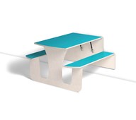 Henke -pöytä ja penkit, laminaatti, 140 x 70 x 72 cm