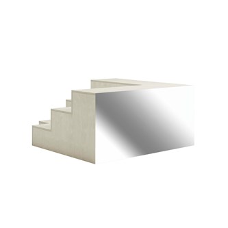 Fixa näyttämörappu, kulma, 120 cm, peilitausta, 3 askelmaa