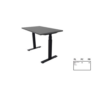 Work -työpöytä, 100x60 cm, E-motion, musta jalusta