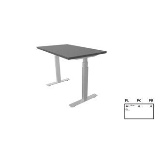 Work -työpöytä, 100x60 cm, E-motion, hopea jalusta