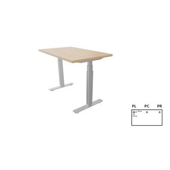 Work -työpöytä, 100x60 cm, E-motion, hopea jalusta