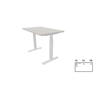 Work -työpöytä, 100x60 cm, E-motion, valkoinen jalusta