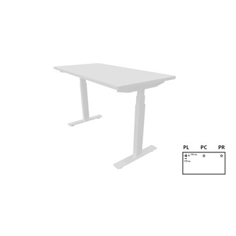 Work -työpöytä, 120x60 cm, E-motion, valkoinen jalusta