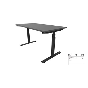 Work -työpöytä, 140x70 cm, E-motion, musta jalusta