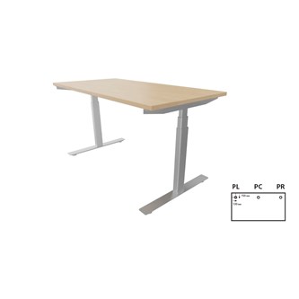 Work -työpöytä, 140x70 cm, E-motion, hopea jalusta