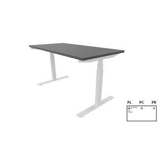 Work -työpöytä, 140x70 cm, E-motion, valkoinen jalusta