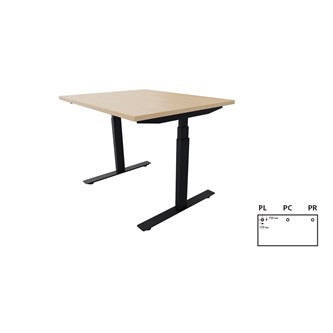 Work -työpöytä, 100x80 cm, E-motion, musta jalusta