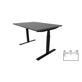 Work -työpöytä, 120x80 cm, E-motion, musta jalusta