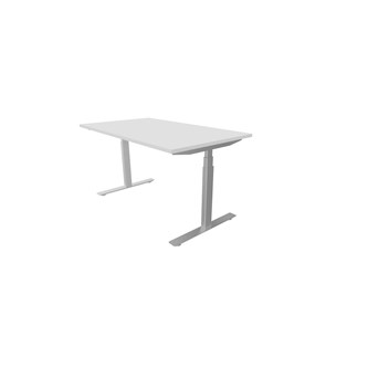 Work -työpöytä, 140x80 cm, E-motion, hopea jalusta