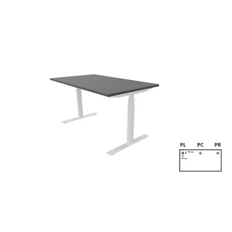 Work -työpöytä, 140x80 cm, E-motion, valkoinen jalusta