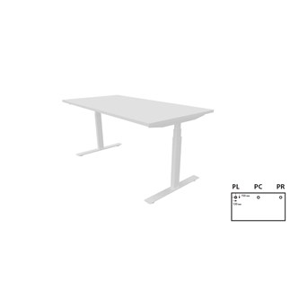 Work -työpöytä, 160x80 cm, E-motion, valkoinen jalusta
