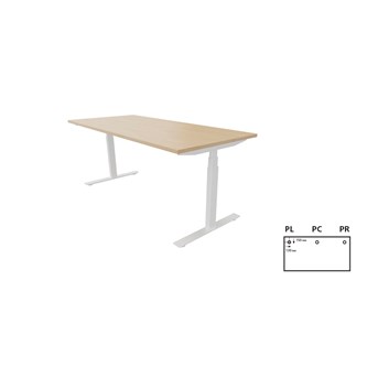 Work -työpöytä, 180x80 cm, E-motion, valkoinen jalusta