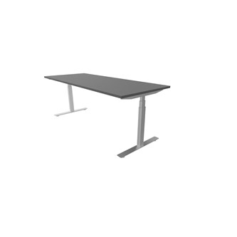 Work -työpöytä, 200x80 cm, E-motion, hopea jalusta