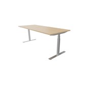 Work -työpöytä, 200x80 cm, E-motion, hopea jalusta