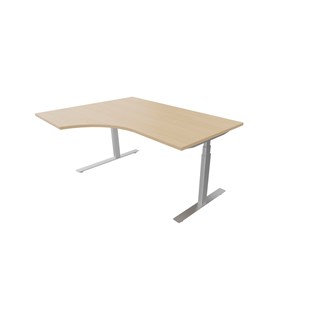 Work -työpöytä, kulma vasemmalla, 160x120 cm, E-motion, hopea jalusta