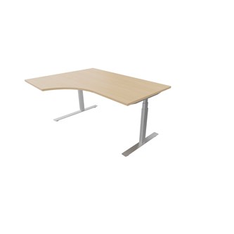 Work FSC työpöytä HPL BX, kulma vasemmalla, 160x120 cm, hopea jalusta