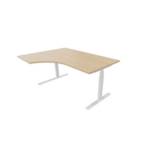 Work -työpöytä, kulma vasemmalla, 160x120 cm, E-motion, valkoinen jalusta