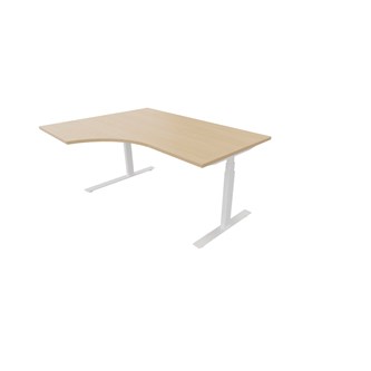 Work FSC työpöytä HPL BX, kulma vasemmalla, 160x120 cm, valkoinen jalusta