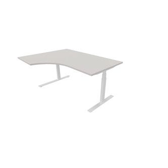 Work FSC työpöytä HPL BX, kulma vasemmalla, 160x120 cm, valkoinen jalusta