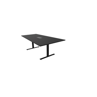 Talk neuvottelupöytä 210x90/120 cm, puolisuunnikas, musta T-jalusta