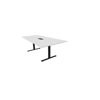 Talk neuvottelupöytä 210x90/120 cm, puolisuunnikas, musta T-jalusta