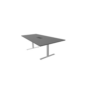 Talk neuvottelupöytä 210x90/120 cm, puolisuunnikas, hopea T-jalusta