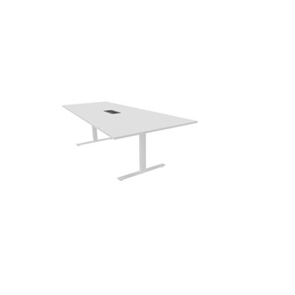 Talk neuvottelupöytä 240x90/120 cm, puolisuunnikas, valkoinen T-jalusta