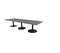Talk neuvottelupöytä 350x120x74 cm, mustat pilarijalat