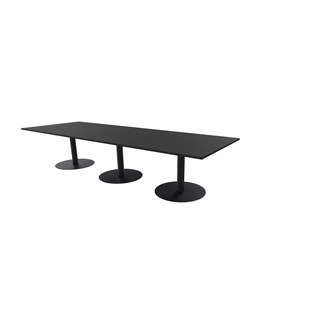 Talk neuvottelupöytä 350x120x74 cm, mustat pilarijalat