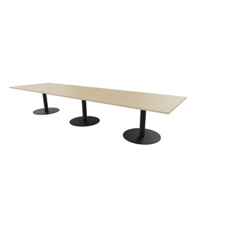 Talk neuvottelupöytä 420x120x74 cm, mustat pilarijalat