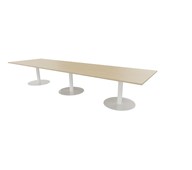 Talk neuvottelupöytä 420x120x74 cm, valkoiset pilarijalat