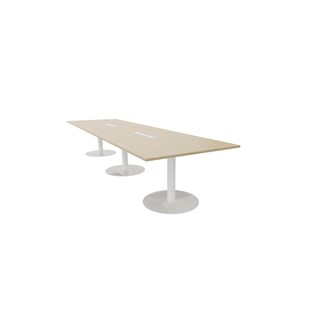 Talk neuvottelupöytä 420x120x74 cm, valkoiset pilarijalat