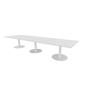Talk neuvottelupöytä 420x120x74 cm, valkoiset pilarijalat