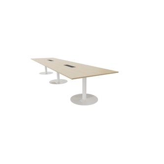 Talk neuvottelupöytä 490x120x74 cm, valkoiset pilarijalat