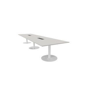 Talk neuvottelupöytä 490x120x74 cm, valkoiset pilarijalat