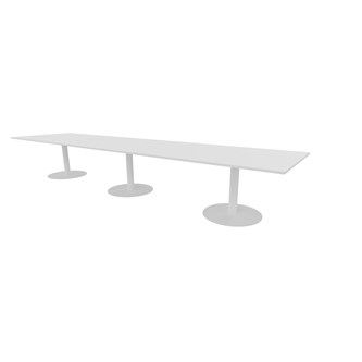 Talk neuvottelupöytä 490x120x74 cm, valkoiset pilarijalat