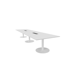 Talk neuvottelupöytä 490x120x74 cm, valkoiset pilarijalat