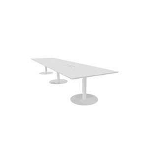 Talk neuvottelupöytä 490x120x74 cm, valkoiset pilarijalat