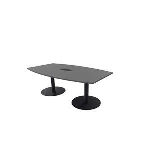 Talk neuvottelupöytä 210x90/120x74 cm, ellipsi, mustat pilarijalat