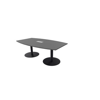 Talk neuvottelupöytä 210x90/120x74 cm, ellipsi, mustat pilarijalat